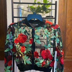 Fashion Nova Mesh Rose Jacket
